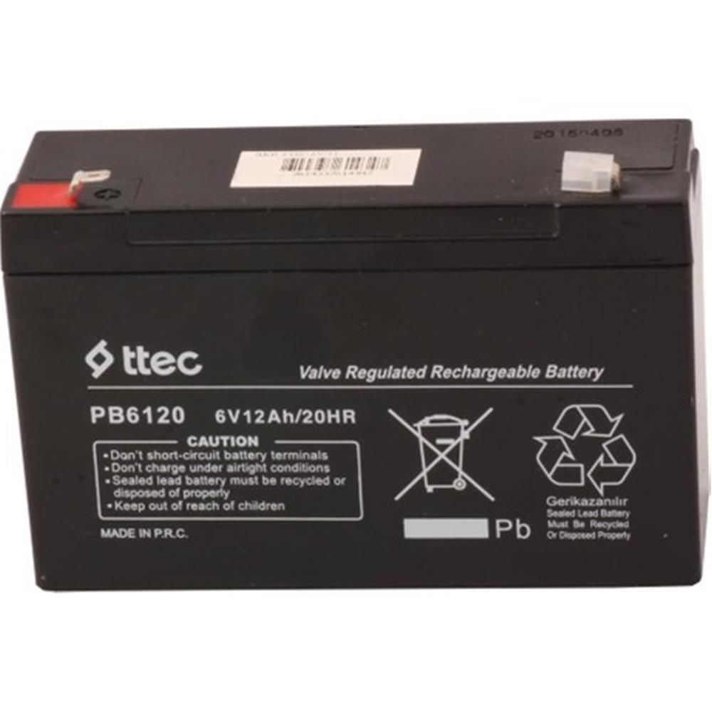 Ttec 6V 12Ah Bakımsız Kuru Tip Kurşun Asit Akü (VRLA)