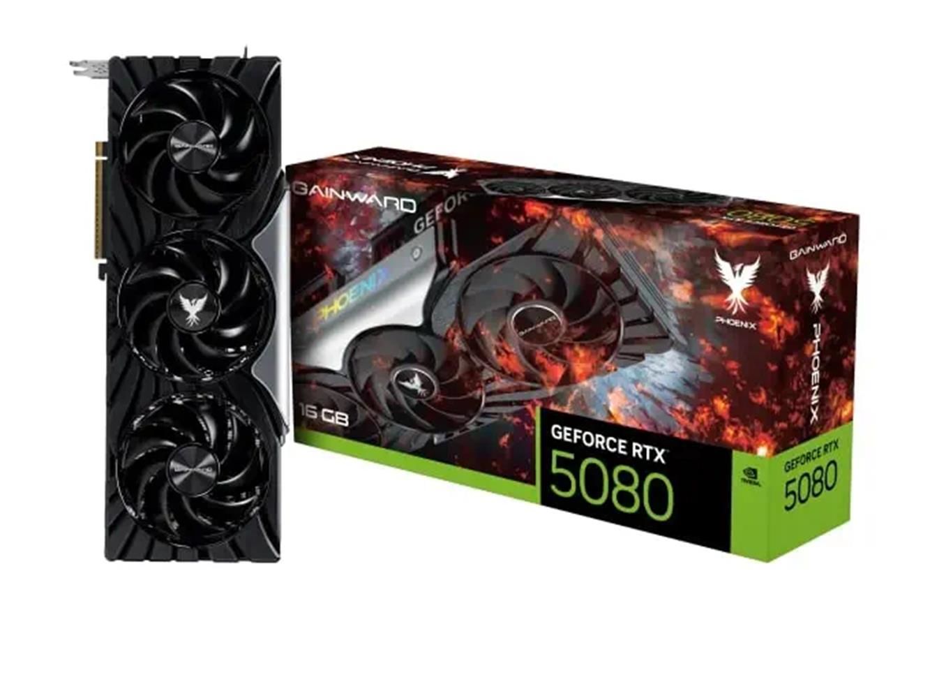Gainward GeForce RTX 5080 Phoenix 16 GB GDDR7 256 bit PCIe Gen5 RGB‑Aydınlatmalı 3 Fanlı Overclocklu Gaming Ekran Kartı