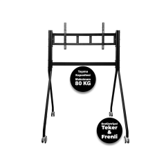 TRK-501-B Endüstriyel, Universal  42'', 55'',65'', 75''Tekerlekli TV, Ekran Standı