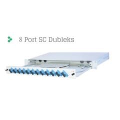 Full Set 8 Fiberli SM SC DX 1U Rack Tipi Fiber Panel