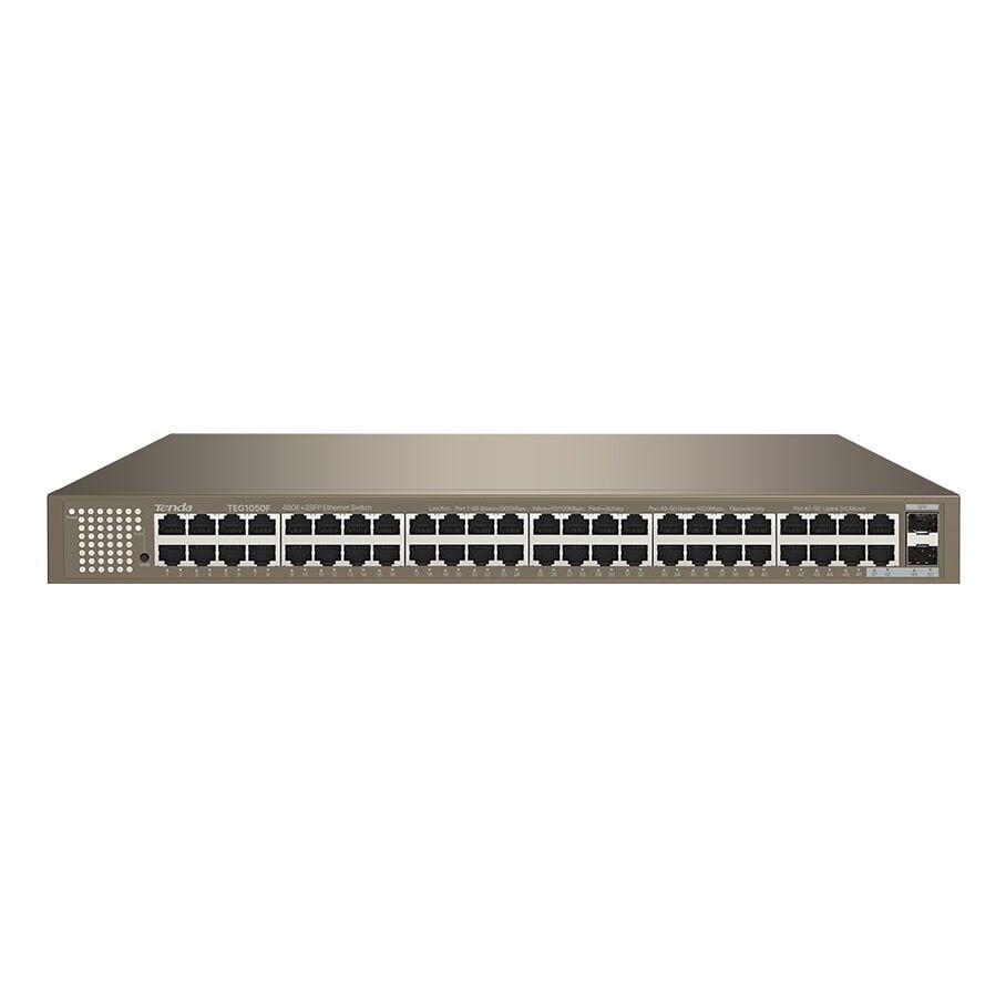 Tenda TEG1050F 48 Port Gigabit Ethernet + 2 Port SFP Slot Yönetilemez Rackmount Switch