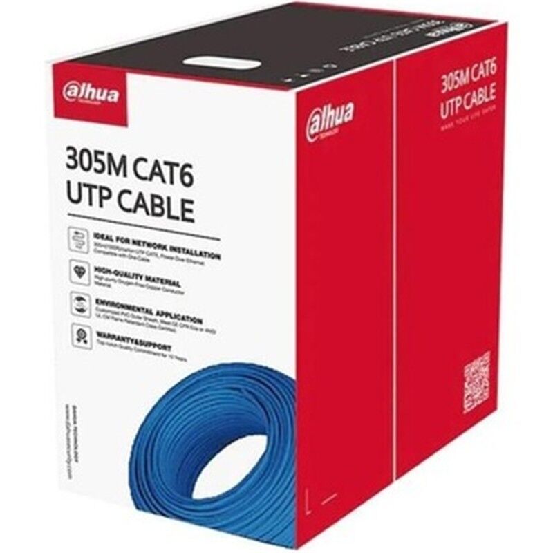 Dahua PFM922I-6UN-C 305 Metre U/UTP Cat6 23AWG CCA Mavi Kutu Network Kablosu