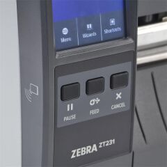 Zebra ZT231 (ZT23142-T0E000FZ) 203dpi Termal Transfer & Direkt Termal 4.09'' Endüstriyel Barkod Yazıcı (USB, RS-232, Ethernet, Metal Kasa, Dokunmatik Panel, 450m Ribon Desteği)