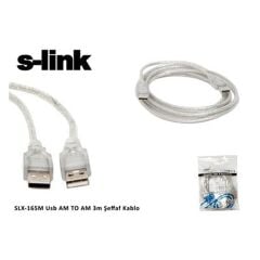 S-link SL-165M Usb AM TO AM 3m Şeffaf Kablo