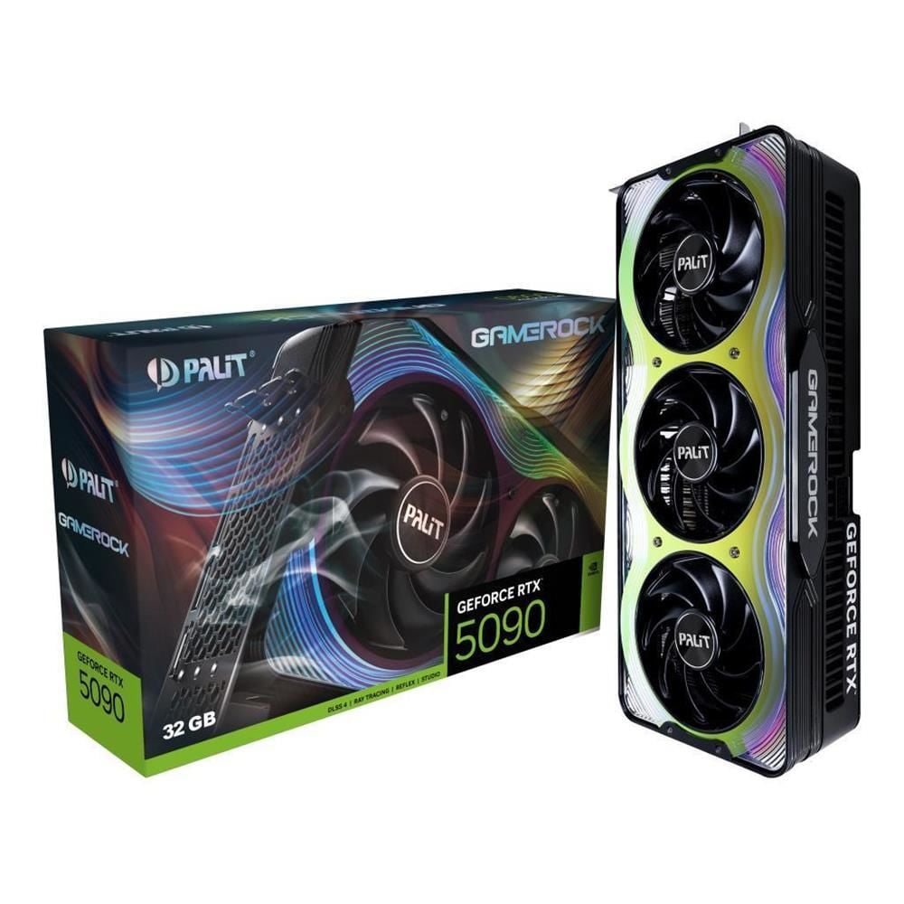 Palit Nvidia GeForce RTX 5090 GAMEROCK NE75090019R5‑GB2020G 32 GB GDDR7 512‑Bit PCI‑Express 5.0 HDMI 1×, DisplayPort 3× DLSS 4 ARGB Gaming Ekran Kartı