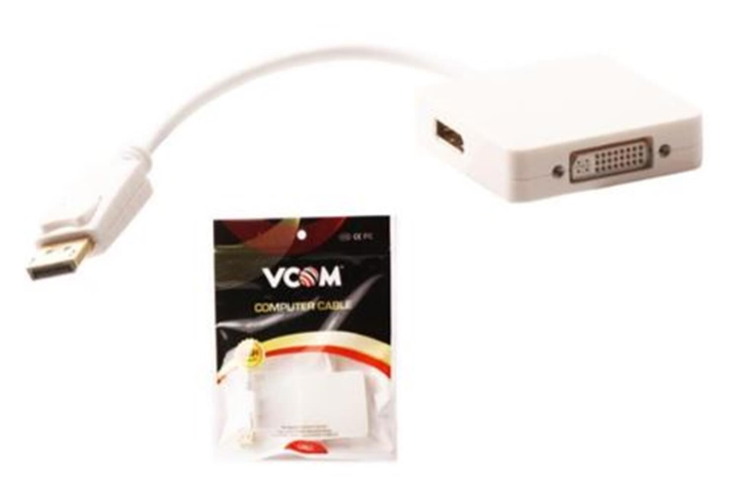 Vcom CG604 DisplayPort Erkek to HDMI + DisplayPort + DVI 24+5 Çoklu Görüntü Adaptörü