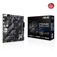 Asus Prime B550M-K ARGB AMD B550 AM4 DDR4 4866MHz (OC) Çift M.2 HDMI DP mATX Anakart