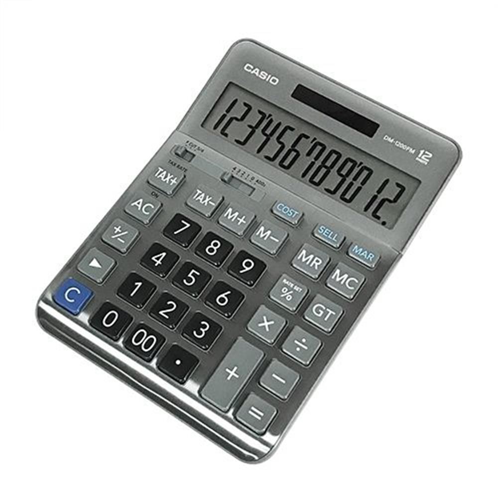 Casio DM-1200FM 12 Haneli Metal Yüzeyli Ticari Fonksiyonlu Masa Üstü Hesap Makinesi