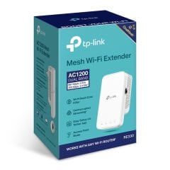 TP-LINK RE330 AC1200 Dual Band 2.4GHz & 5GHz Priz Tipi Mesh Wi-Fi Extender, Kablosuz Ağ Genişletici