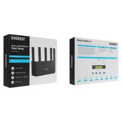Everest EWR-X3000-V1 AX3000 Wi-Fi 6 Dual-Band 2x 6dBi Antenli WISP, AP ve Repeater Destekli Kablosuz Router
