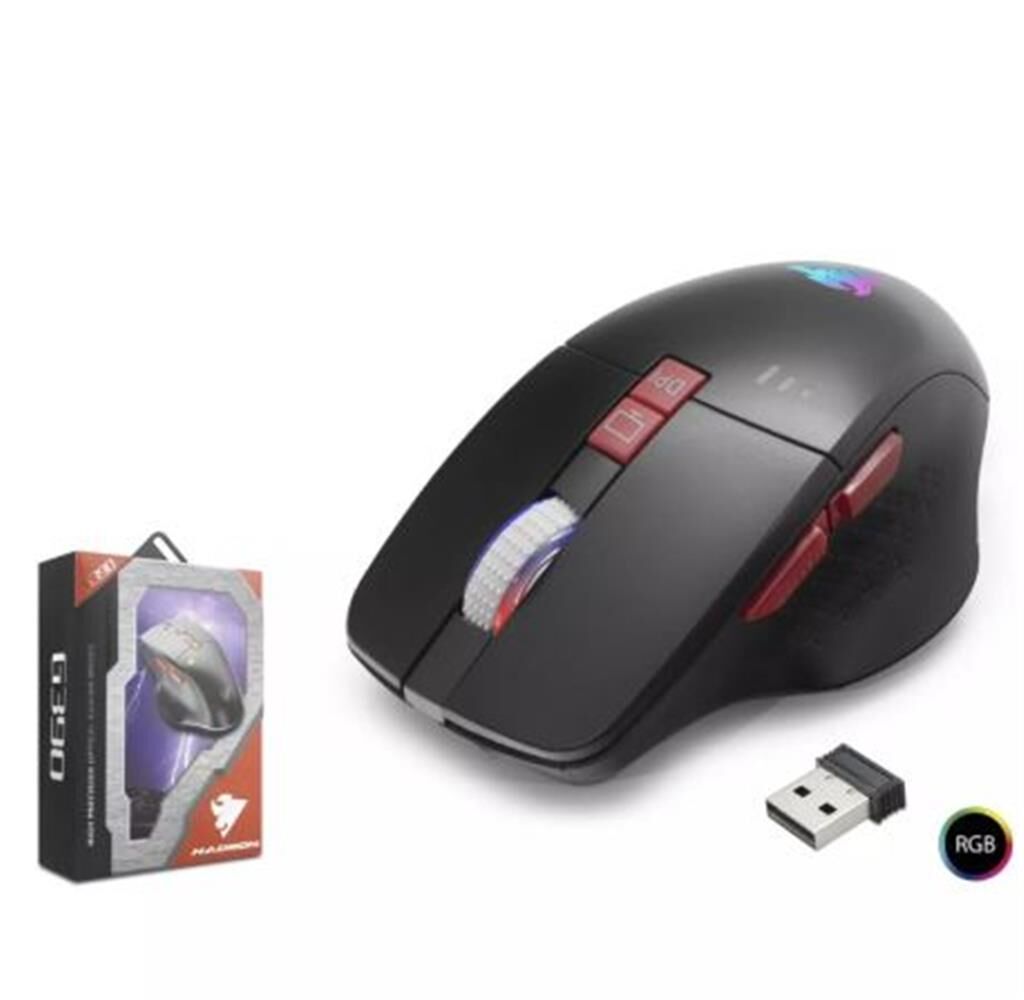 Hadron G390 Şarj Edilebilir Sessiz Kablosuz Oyuncu Mouse Type-C RGB Siyah