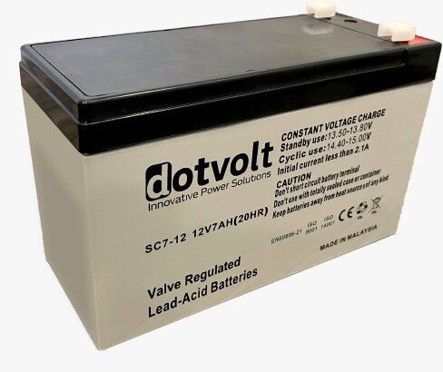 Dotvolt SC-7 12V 7Ah Tam Bakımsız Kuru Tip (VRLA) UPS ve Güvenlik Aküsü