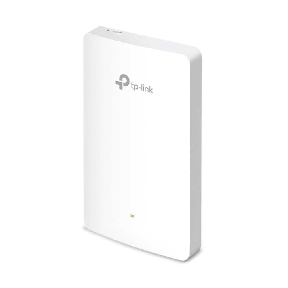 TP‑Link Omada EAP615‑Wall AX1800 Duvar Tipi Dual‑Band Wi‑Fi 6 Access Point (574 Mbps @2.4 GHz + 1201 Mbps @5 GHz) 4× Gigabit Ethernet (1 uplink + 3 downlink, 1× PoE passthrough), 802.3af/at PoE, İntegrasyon: Omada SDN