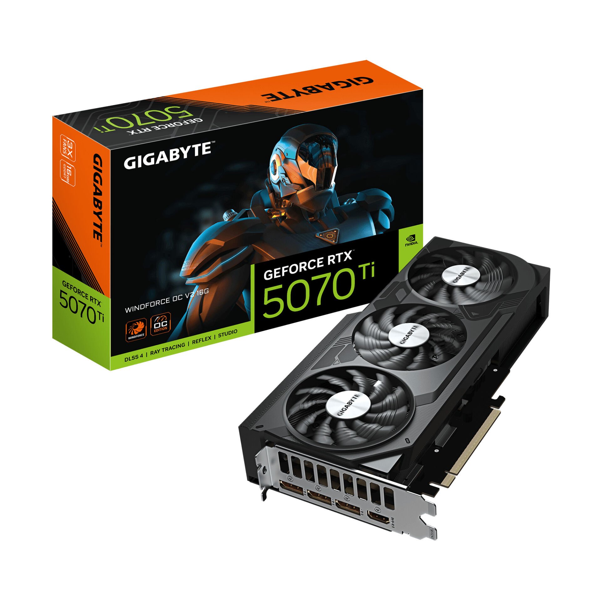 Gigabyte GeForce RTX 5070 Ti WINDFORCE OC V2 16GB GDDR7 256-Bit DLSS 4 Ekran Kartı (GV-N507TWF3OCV2-16GD)
