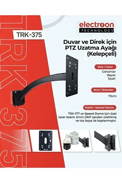 KameraKutusu TRK-375  Duvar ve Direk Montajlı Uzatma Braketi