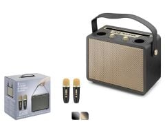 Hadron 530M Gold Bluetooth Karaoke 2 Mikrofonlu Speaker 10W 240x120x190MM