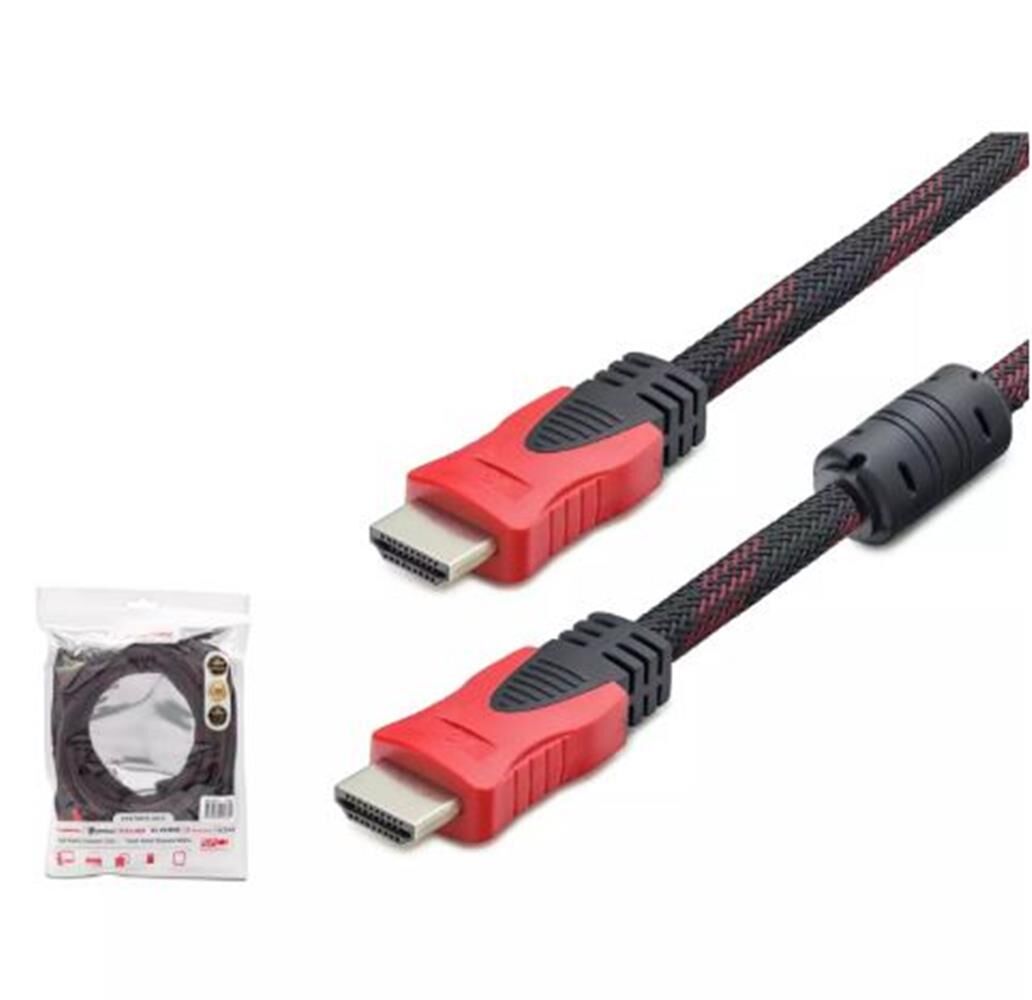Hadron HDX2017 10 Metre v1.4 Altın Uçlu Örgülü Siyah HDMI Kablo