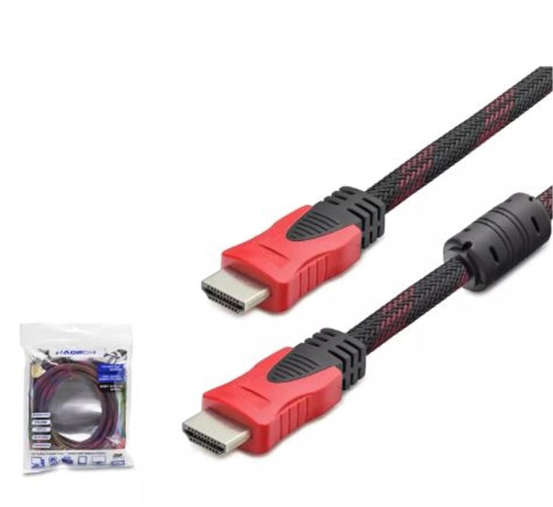 Hadron HDX2013 v1.4 3 Metre Örgülü Altın Uçlu HDMI Kablo - Siyah