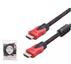 Hadron HDX2022 15 Metre v1.4 Full HD 1080p Altın Uçlu Örgülü HDMI Kablo - Siyah