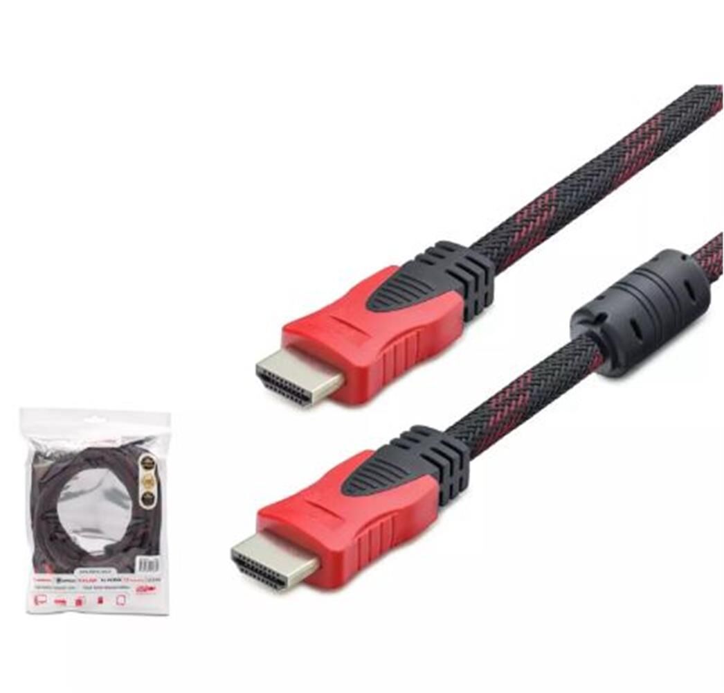 Hadron HDX2033 HDMI 1.4V Full HD 3D Destekli Örgülü Siyah Kablo - 30 Metre