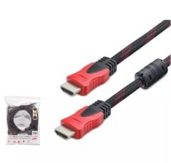 Hadron HDX2033 HDMI 1.4V Full HD 3D Destekli Örgülü Siyah Kablo - 30 Metre