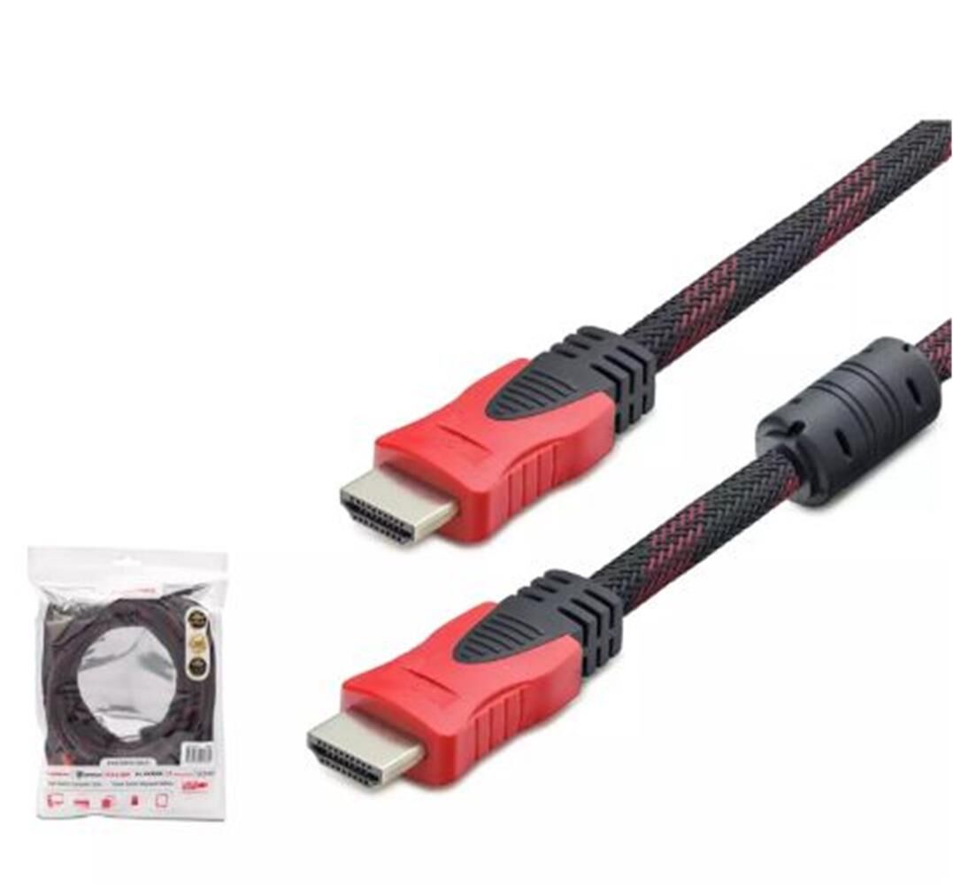 Hadron HDX2002 5 Metre Örgülü HDMI Kablo v1.4 Altın Uçlu Siyah