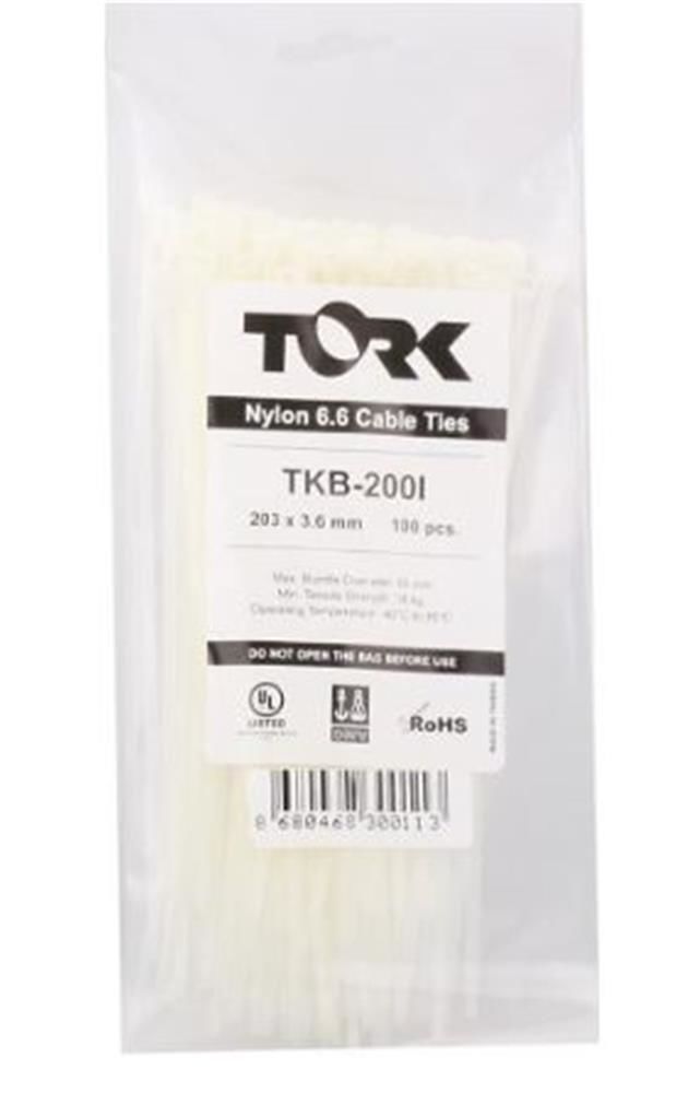 Tork TRK-300 3,5mm Beyaz Kablo Bağı 100'lü