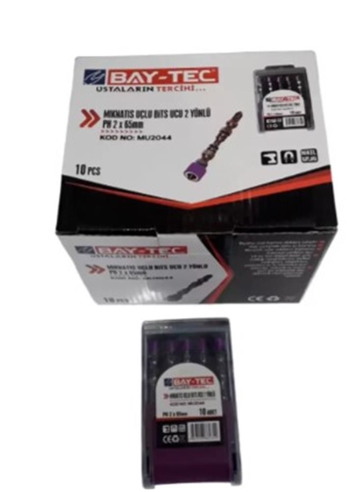 Bay-Tec MU2044 Mıknatıs Uçlu Çift Taraflı Bits Ucu PH2x65 mm