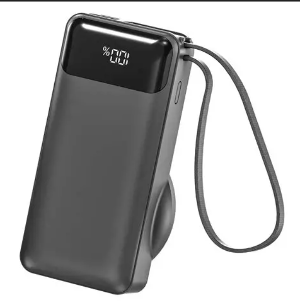 S-link G360 10000mAh PD 35W + MagSafe 15W Type-C Kablolu LCD Göstergeli Siyah Taşınabilir Powerbank