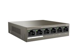 Tenda TEF1106P-4-63W 6 Port 10/100Mbps Yönetilemez PoE Switch, 4 PoE Port, 63W Toplam PoE