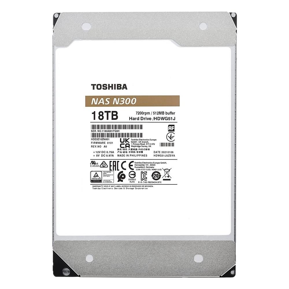 Toshiba 18TB N300 HDWG51JUZSVA 7200RPM 512MB SATA-3 NAS Diski