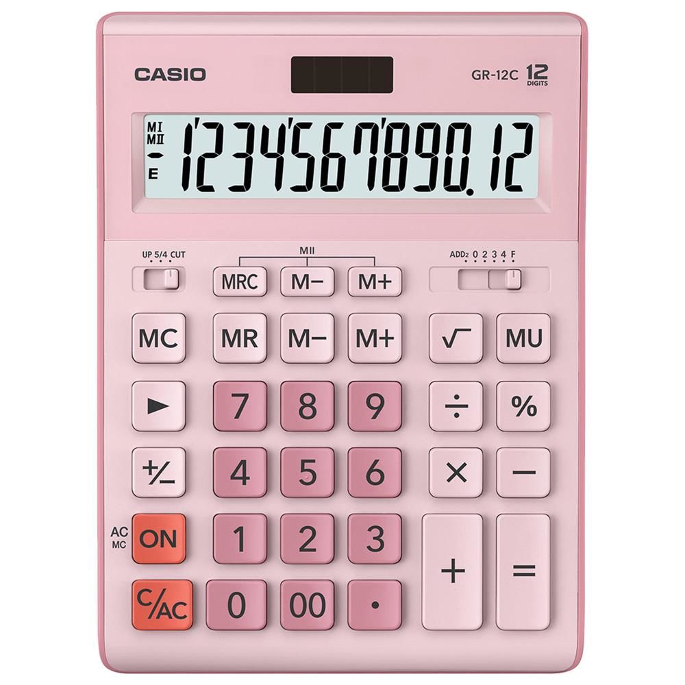 Casio GR-12C-PK 12 Haneli Pembe Masa Tipi Hesap Makinesi