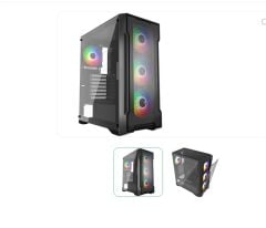 GameBooster FALCON GB-A750B 750W 80+ Bronze 4x120mm ARGB Fanlı Mesh Ön Panel Temperli Cam ATX Mid-Tower Gaming Kasa