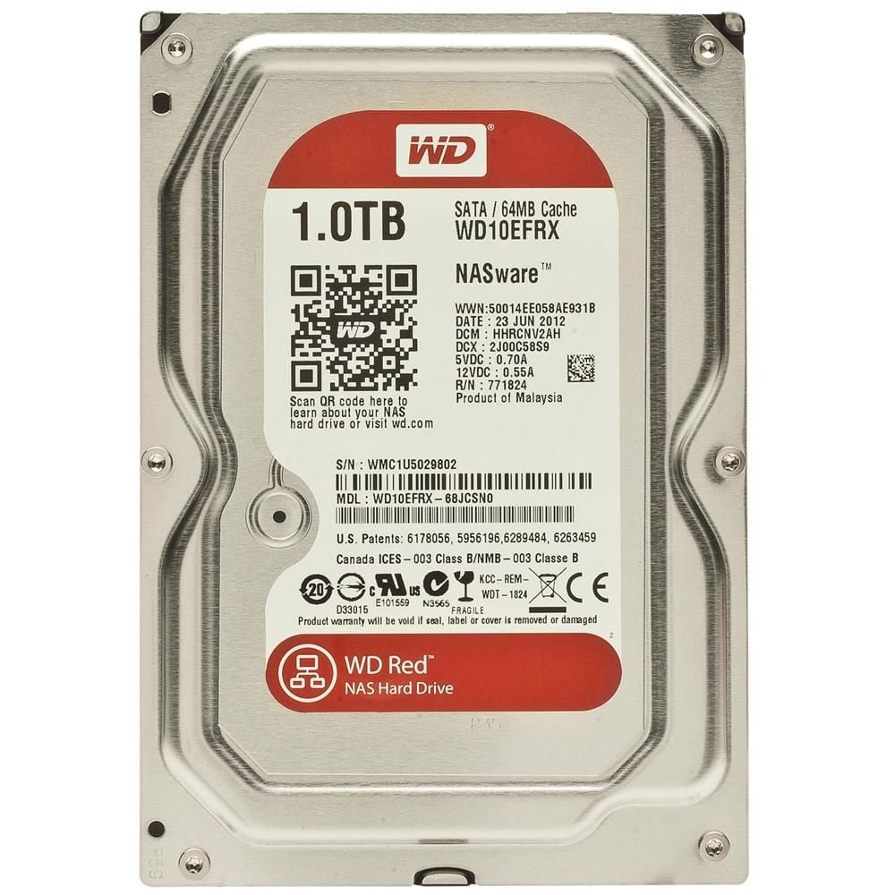 WD Red WD10EFRX 1 TB 3.5″ SATA III 6 Gb/s 5400 RPM 64 MB Cache NAS‑optimize Sabit Disk (Western Digital NASWare)