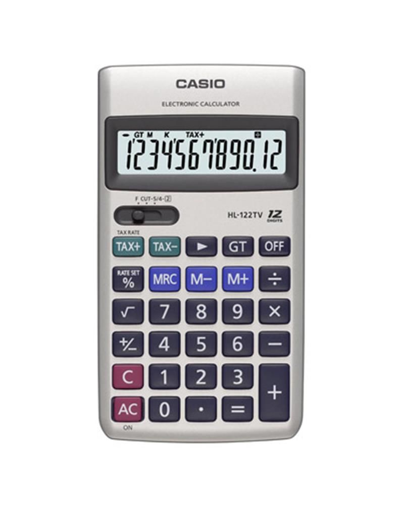 Casio HL-122TV 12 Haneli Vergi Hesaplama Fonksiyonlu Cep Tipi Hesap Makinesi