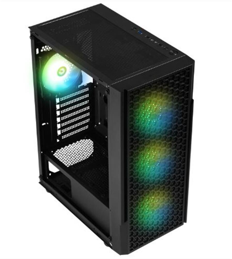 BitFenix Proton 600W 80 Plus 4x120mm Fixed RGB Fanlı Temperli Cam Mid-Tower Siyah Oyuncu Kasası