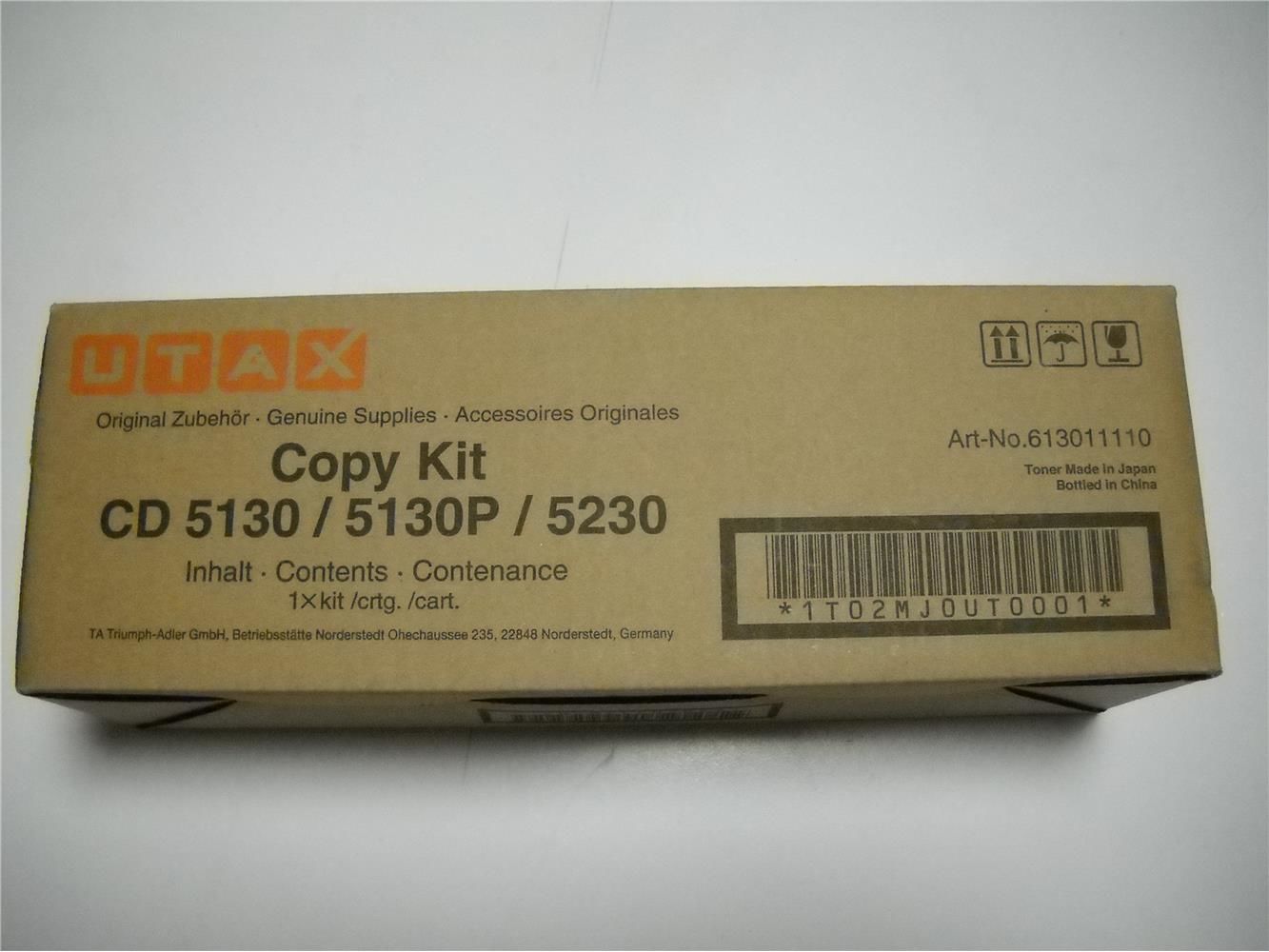 Utax CD-5130 Siyah Orijinal Fotokopi Toneri (653010010) - CD-5230 / CD-6130 / P-3020 MFP / P-3025 MFP