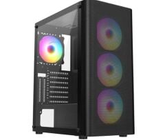 Frisby FC-9385G 550W 80+ 4x120mm Dual-Ring RGB Fanlı Mesh Ön Panel Temperli Cam Mid-Tower Gaming Kasa