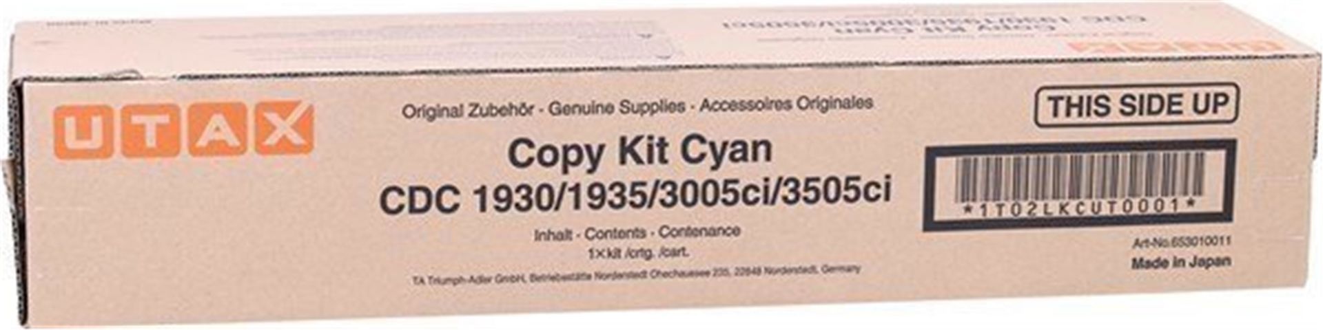 UTAX CK-8510C Cyan Orijinal Fotokopi Toner Kartuşu (1T02L7CNL0)