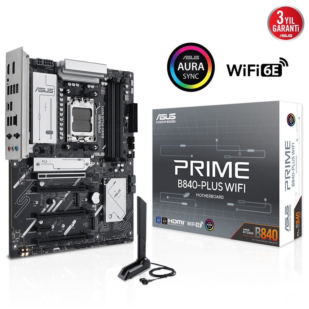 Asus Prime B840-PLUS WIFI AMD AM5 DDR5 8000MHz (OC) ATX Anakart