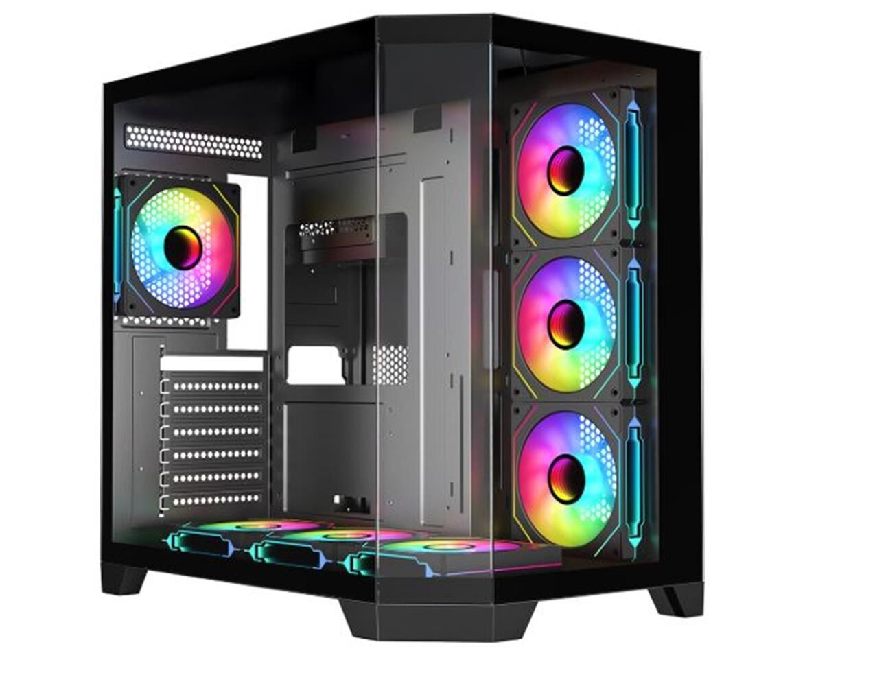 Frisby FC-9550G Panoramik Çift Temperli Cam 7x120mm ARGB Fanlı ATX Oyuncu Kasası