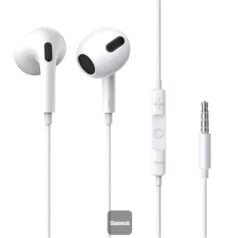 Baseus Encok H17 3.5mm Mikrofonlu Kulakiçi Kablolu Kulaklık - Beyaz (NGCR020002)