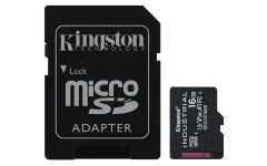 Kingston SDCIT2-16GB 16GB microSDHC Industrial C10 A1 pSLC Kart + SD Adaptör Hafıza Kartı