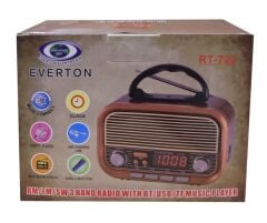 Everton RT-723 Dijital Göstergeli Bluetooth USB TF AM-FM-SW Destekli Şarjlı Nostaljik Radyo