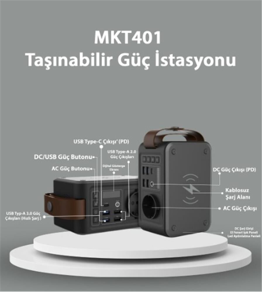 Makim MKT401 400W 120.000mAh 444Wh Taşınabilir Güç İstasyonu
