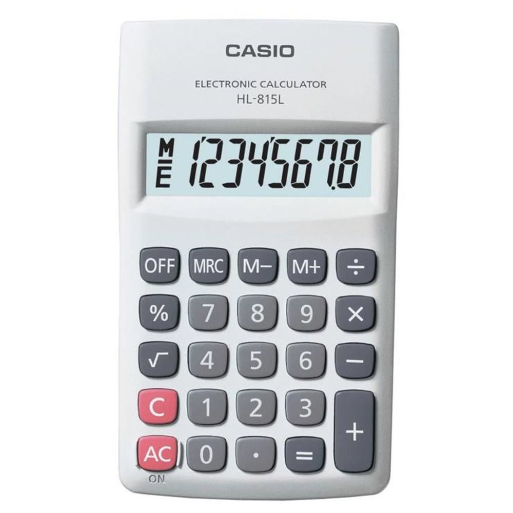 Casio HL-815L-WE 8 Haneli Beyaz Taşınabilir Cep Tipi Hesap Makinesi