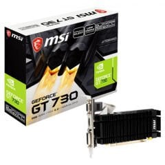MSI N730K‑2GD3/LP NVIDIA GeForce GT 730 2 GB DDR3 64‑Bit Dual‑Link DVI‑D + HDMI + D‑Sub (VGA) Low‑Profile 902 MHz Boost 1600 MHz Bellek 23 W DirectX 12 OpenGL 4.4 Grafik Kartı