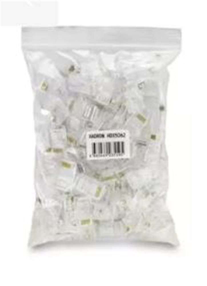 Hadron HDX5062 EZ RJ45 Cat5e Delikli Geçmeli Konnektör (100'lü Paket, Şeffaf)