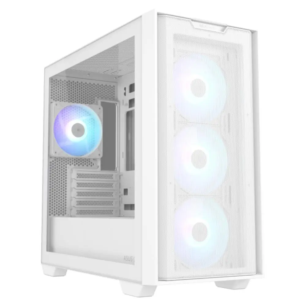 Asus A21 PLUS Beyaz Temperli Cam mATX Mid Tower Fanlı ARGB Kasa