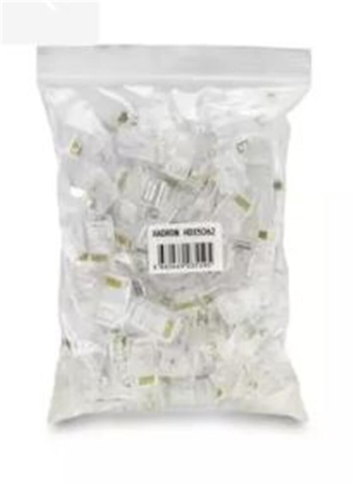 Hadron HDX5063 Cat6 RJ45 EZ Pass-Through Delikli Network Konnektörü - 100 Adet Şeffaf